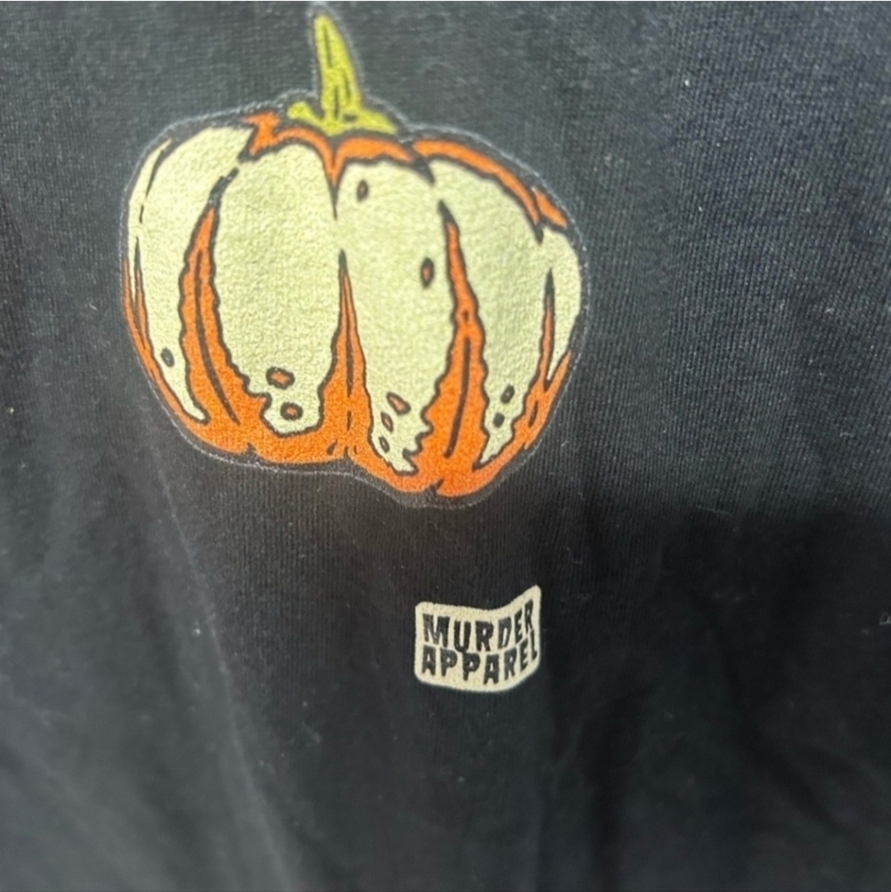 Murder Apparel Nine Pumpkins Black Halloween Spooky T-shirt, Size Small. NWT - Picture 5 of 6